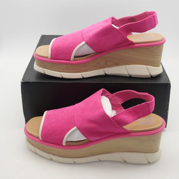 NEW Sorel Women's 11 Joanie III Slingback Platform Strap Sandals Fuschia Pink - Picture 2 of 9